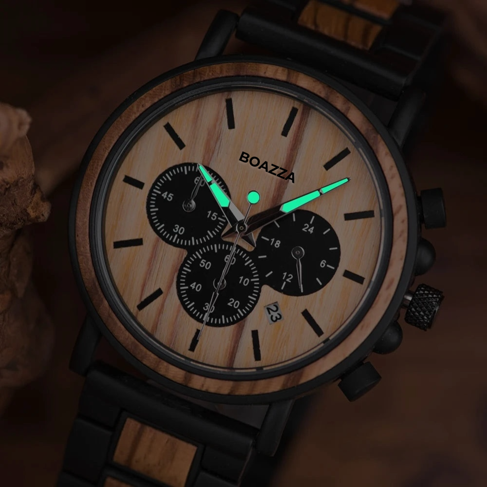 Aiguilles lumineuses de la Montre en bois pour homme Astra
