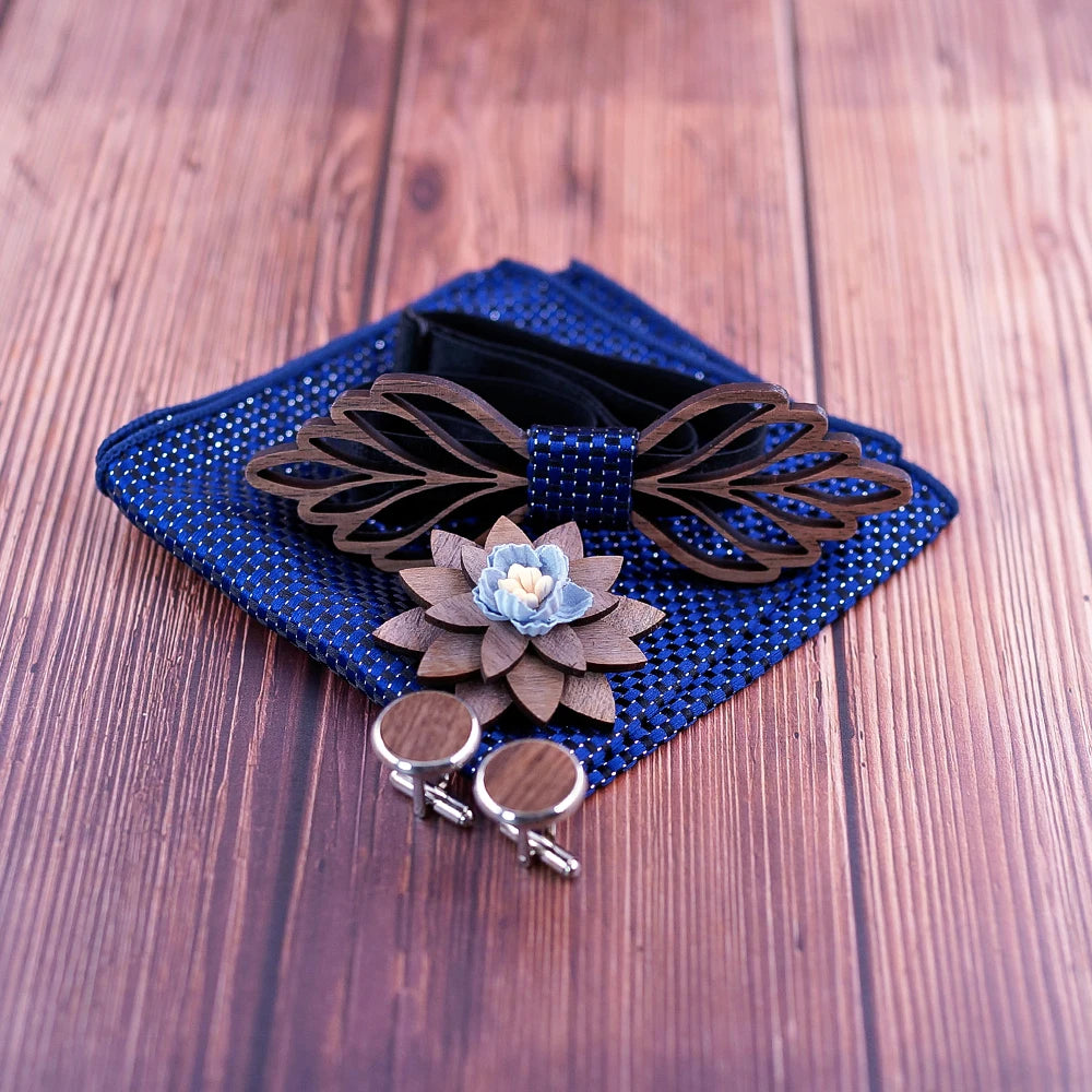 Nœud papillon en bois Laga, accessoire naturel et élégant.