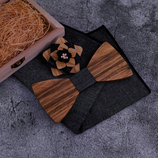 Nœud papillon en bois Bjnor, élégant et raffiné, parfait pour sublimer le style masculin.