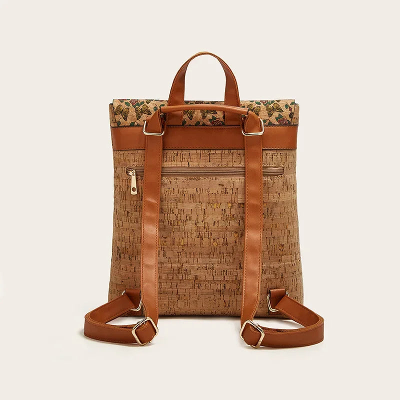 Sac en liège Ophelia vu de l’arrière, mettant en valeur sa finition soignée et sa texture naturelle unique.